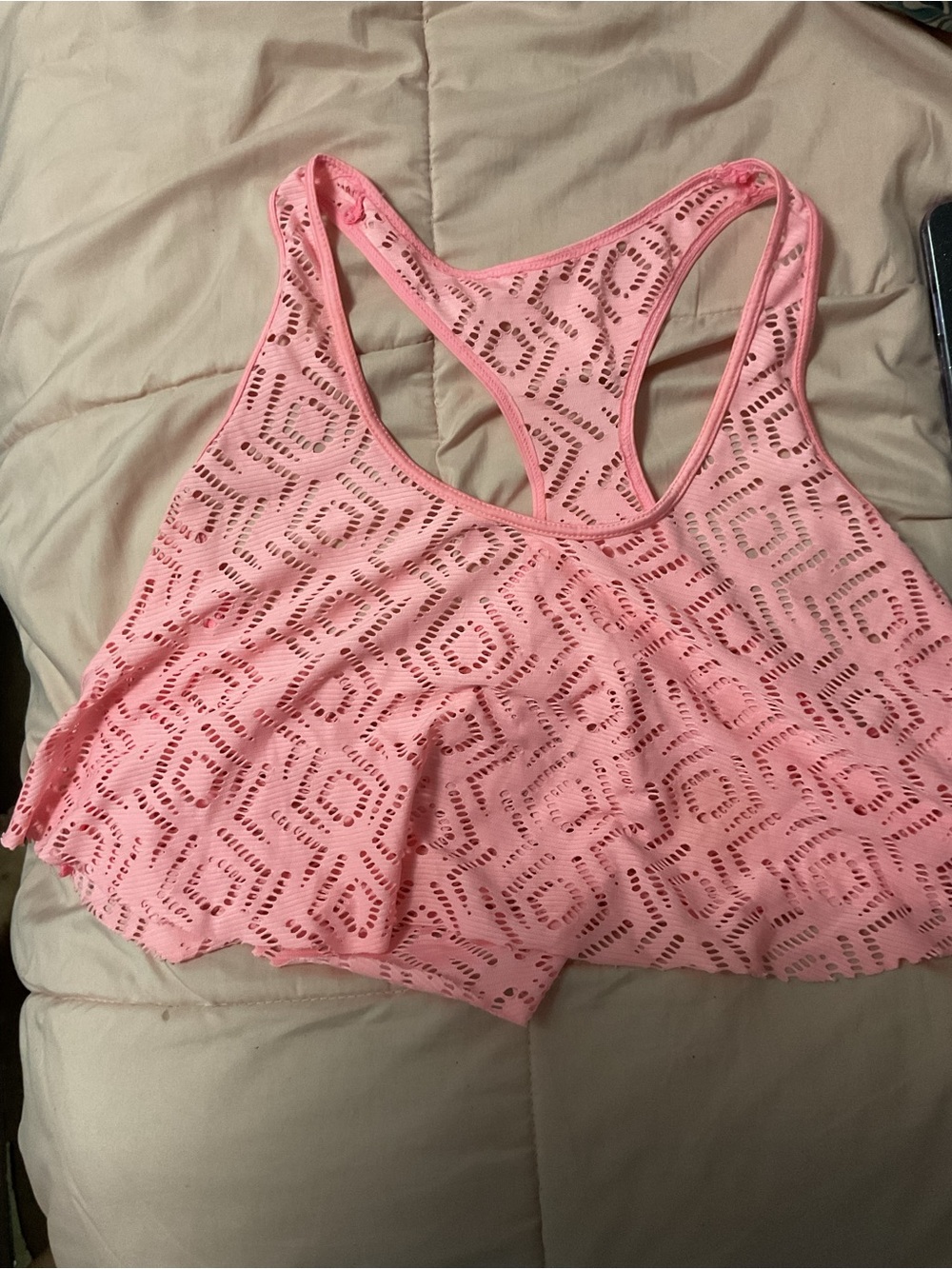 Pink Eyelet Racerback Bralette Top